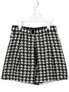 Dolce & Gabbana Kids Tweed Houndstooth Shorts, Girl's, Size: 10 Yrs, Black