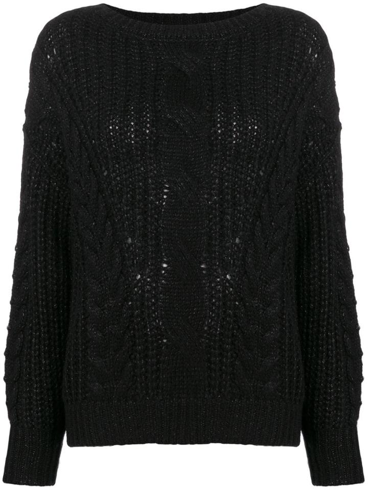 Snobby Sheep Cable-knit Fitted Sweater - Black