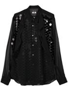 Comme Des Garçons Homme Plus Sheer Sequin Embellished Shirt - Black