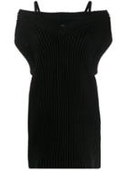 Maison Margiela Ribbed Knitted Vest Dress - Black