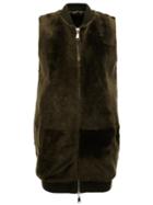 Drome Zipped Vest, Women's, Size: Xs, Green, Acetate/viscose/goat Skin