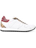 Roberto Cavalli Snakeskin Effect Trainers - White