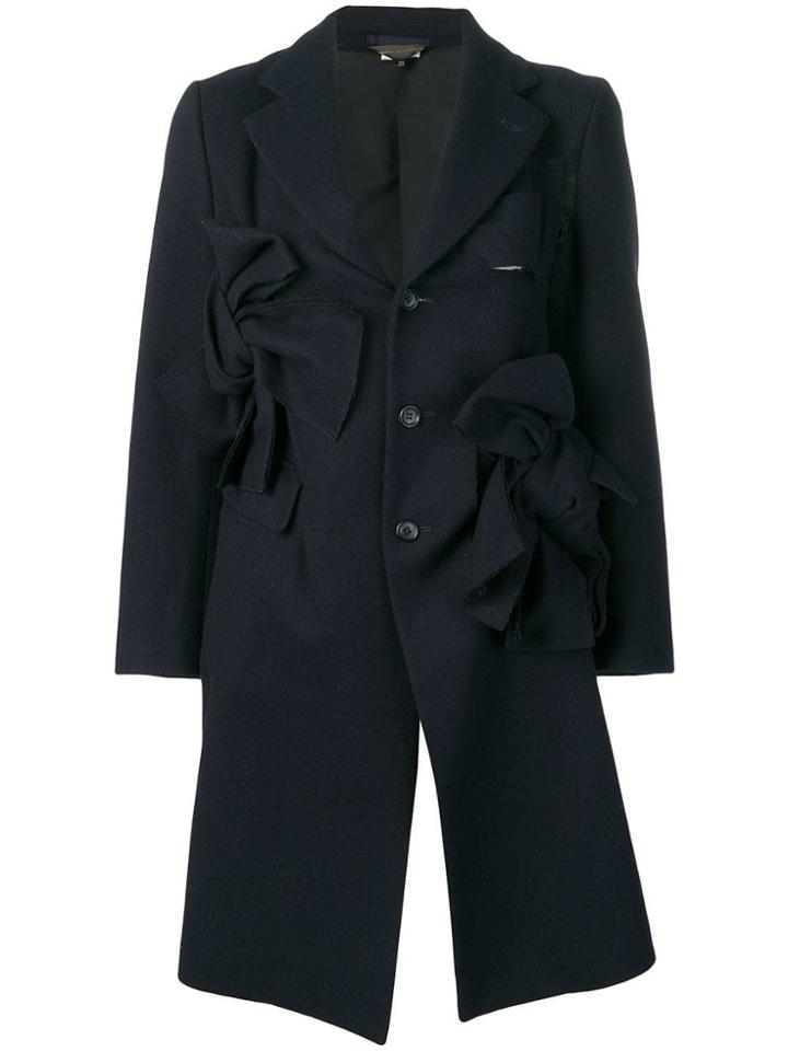 Comme Des Garçons Vintage Bow Detailed Coat - Blue