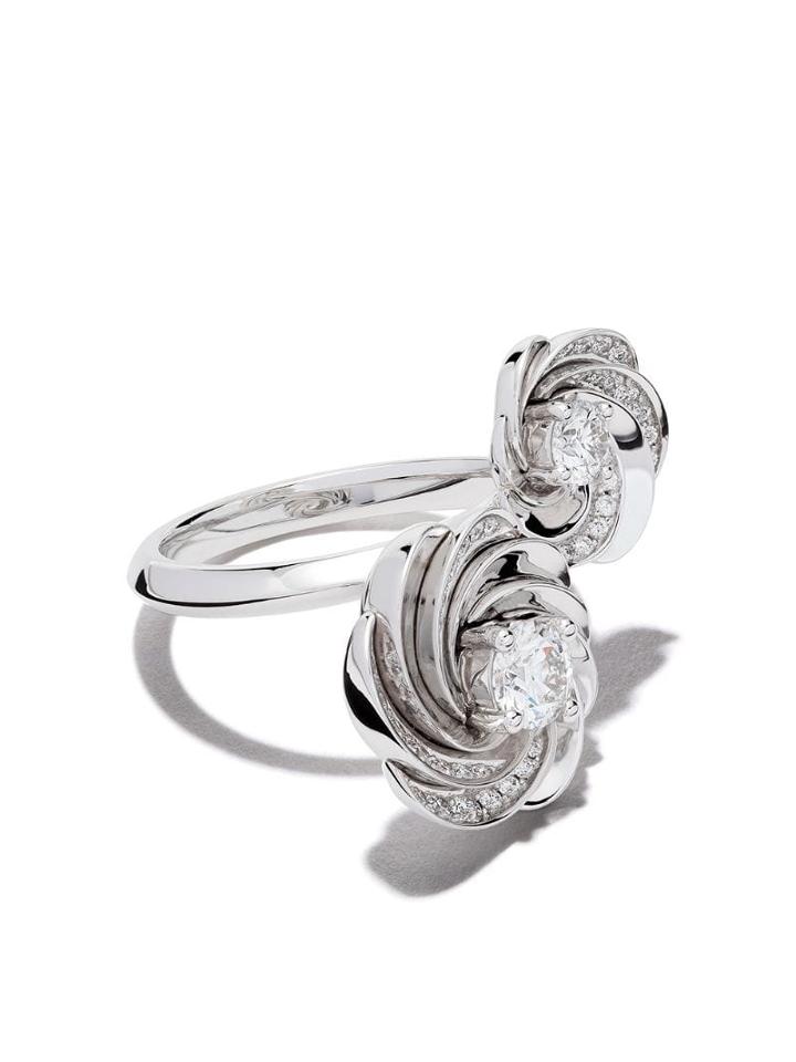 De Beers 18kt White Gold Aria Toi Et Moi Diamond Ring