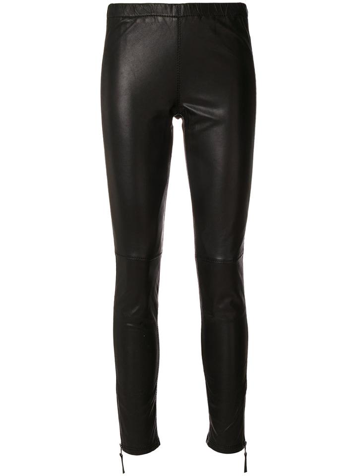 P.a.r.o.s.h. - Skinny Pants - Women - Leather/sheep Skin/shearling/polyamide/viscose - Xs, Black, Leather/sheep Skin/shearling/polyamide/viscose