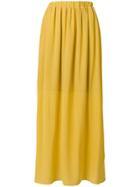 Semicouture Gathered High Waisted Skirt - Yellow & Orange