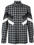 Neil Barrett Modernist Long Sleeve Check Shirt, Men's, Size: 41, Grey, Cotton