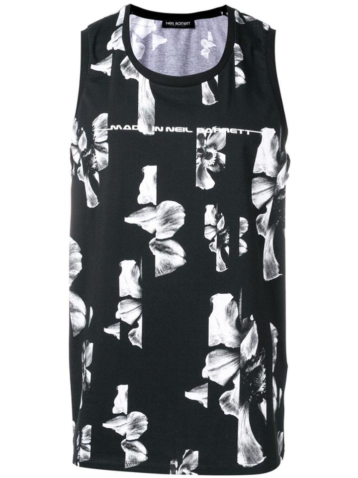 Neil Barrett Distorted Flowers T-shirt - Black