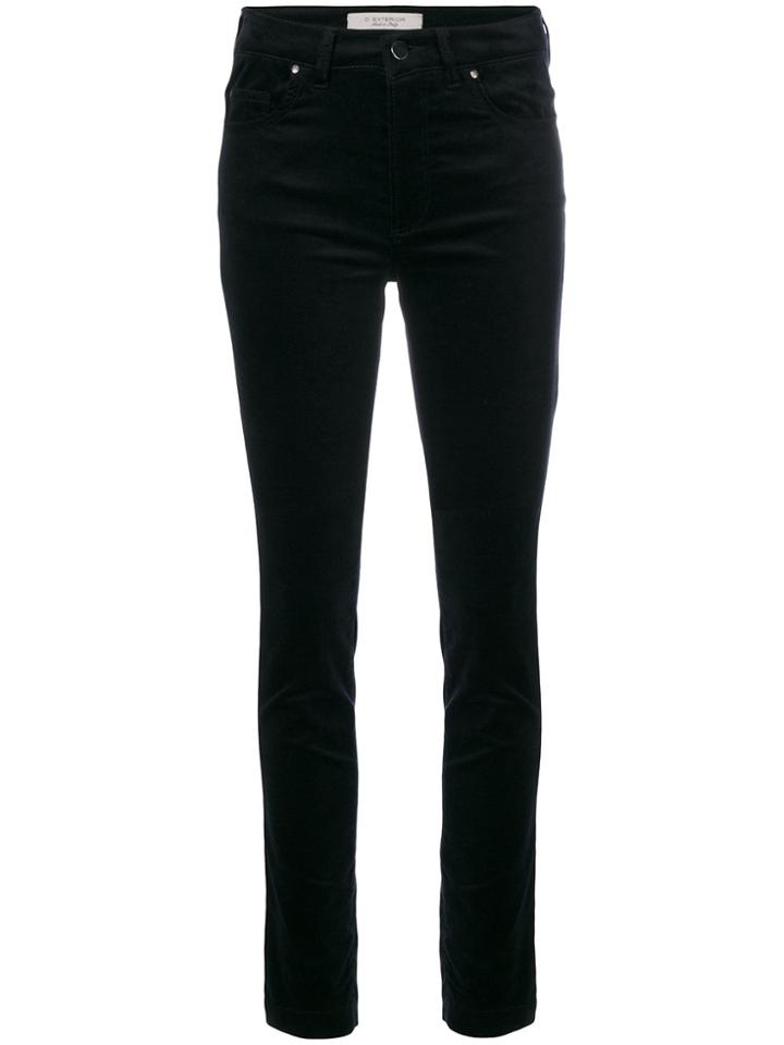 D.exterior Velvet Skinny Trousers - Blue