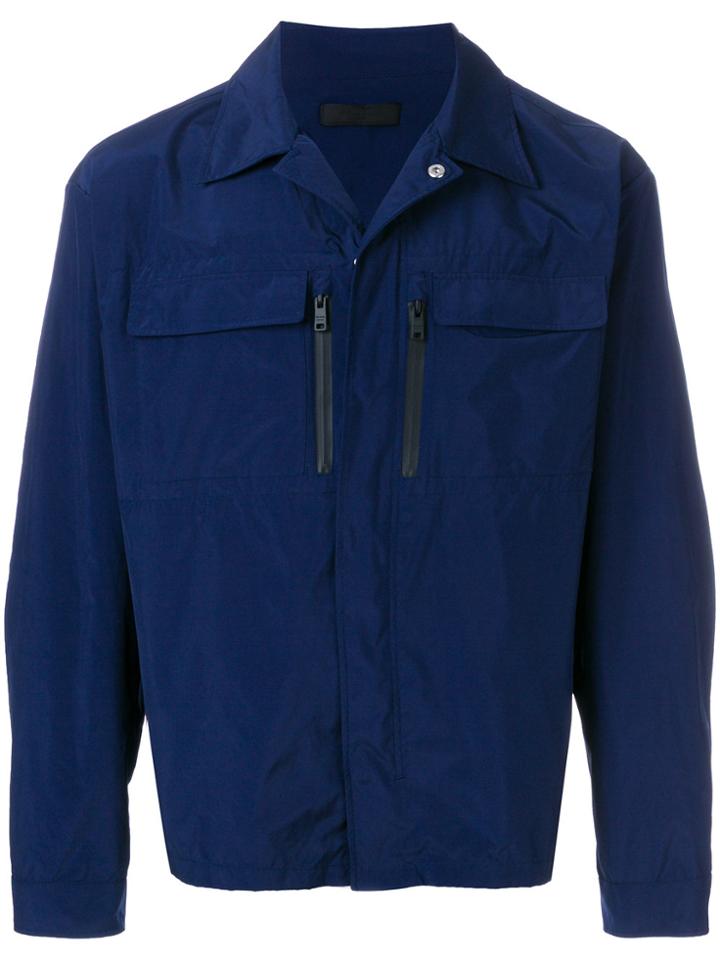 Prada Crinkled Lightweight Jacket - Blue