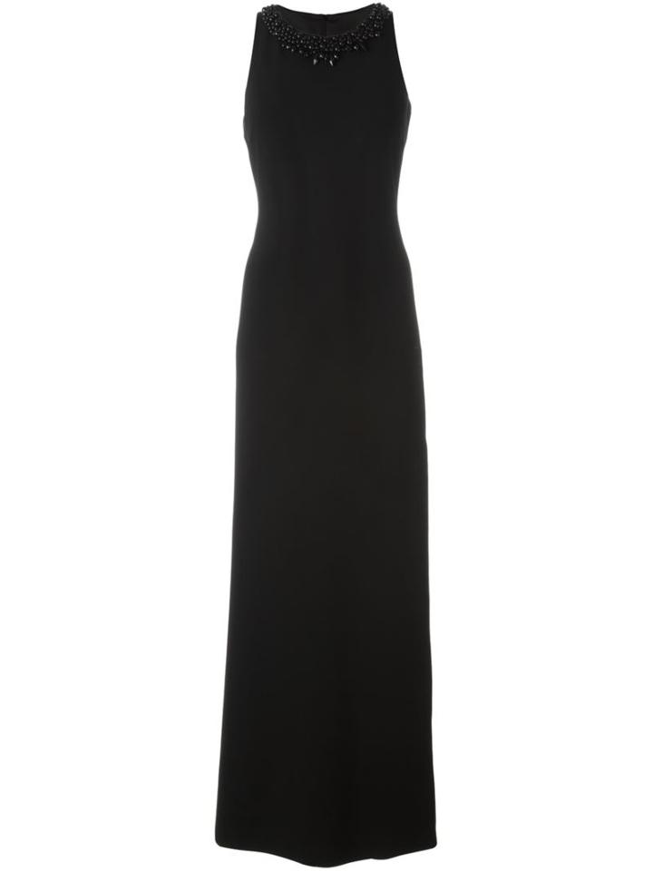Boutique Moschino Embellished Neck Dress, Women's, Size: 44, Black, Polyester/triacetate