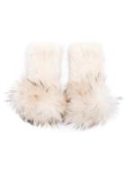 Rabbit Fur Cuffs - Women - Viscose/rabbit Fur - One Size, Nude/neutrals, Viscose/rabbit Fur, Andrea Bogosian