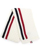 Thom Browne Knitted Striped Scarf - White