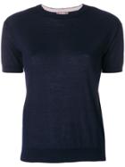 N.peal Cashmere Contrast Trim T-shirt - Blue