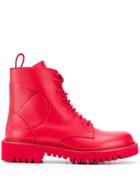 Valentino Valentino Garavani Vlogo Combat Boots - Red