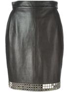 Moschino Vintage Mirror Bead Embellished Skirt - Black