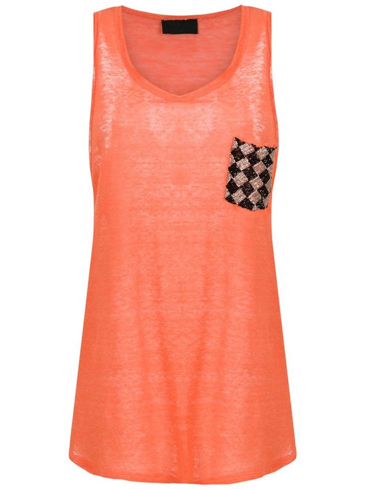 Andrea Bogosian Embroidered Tank - Yellow & Orange
