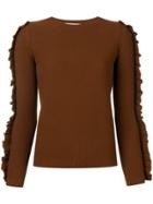 Max Mara Ruffle Trim Jumper - Brown