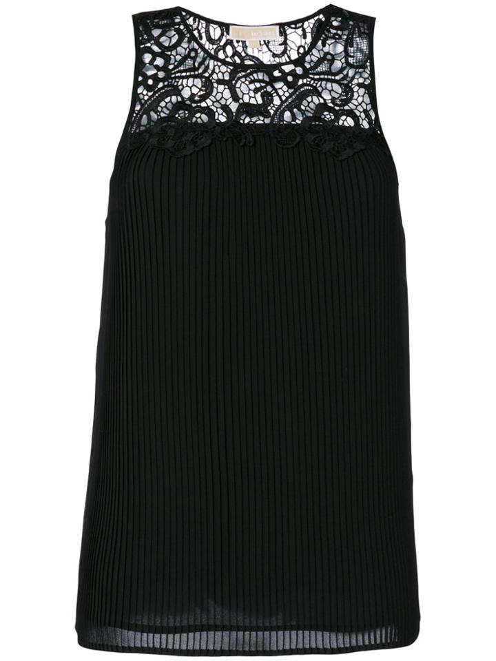 Michael Michael Kors Pleated Sleeveless Blouse - Black