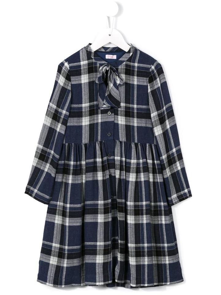 Il Gufo Plaid Shirt Dress, Girl's, Size: 8 Yrs, Blue