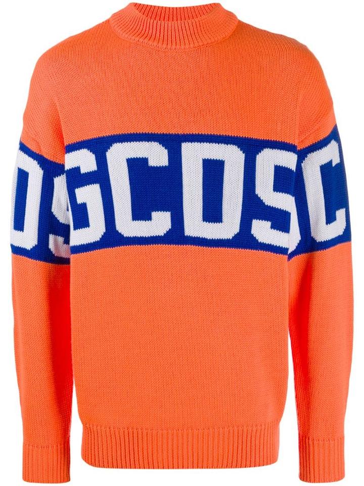 Gcds Logo Knit Jumper - Orange