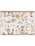 Mcm Logo Clutch - White