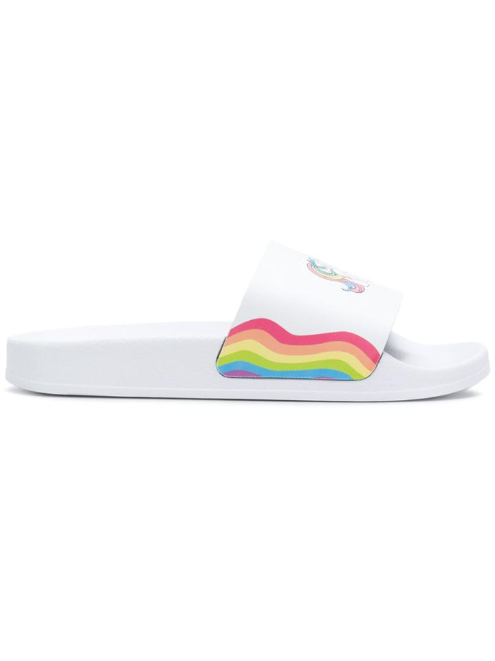 Joshua Sanders Rainbow Pony Slides - White