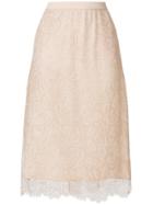 Ermanno Scervino Lace Embroidered Skirt - Nude & Neutrals