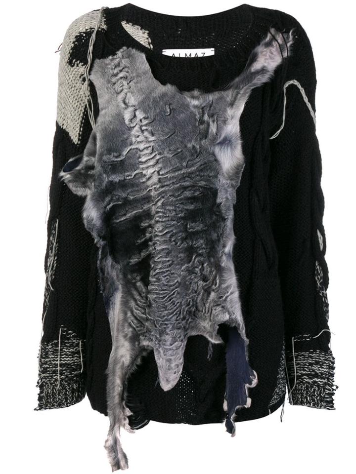 Almaz Fur Patch Jumper - Black