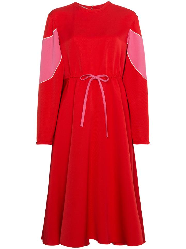 Valentino Silk Drawstring Midi Dress - Red