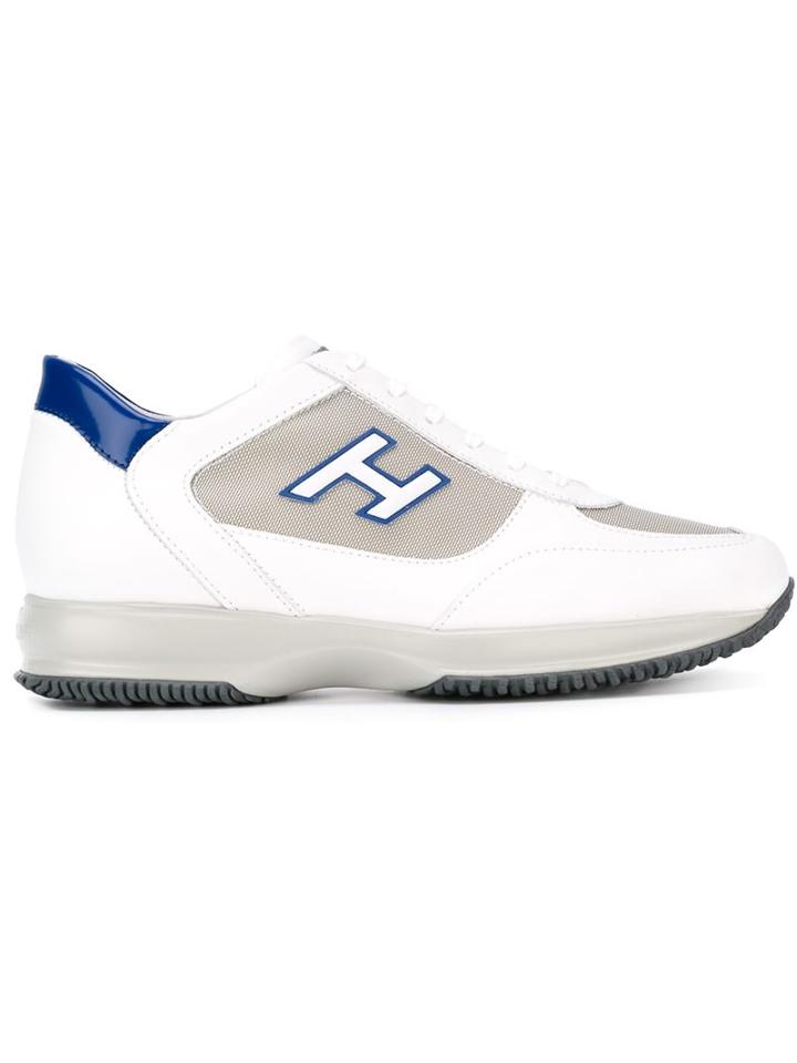 Hogan Logo Sneakers, Men's, Size: 9.5, Blue, Leather/nylon/rubber