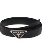 Prada Triangle Logo Belt - Black