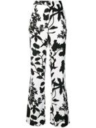 Liu Jo Floral Print Bootcut Trousers - White