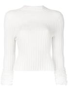 Helmut Lang Ribbed Polo Top - White