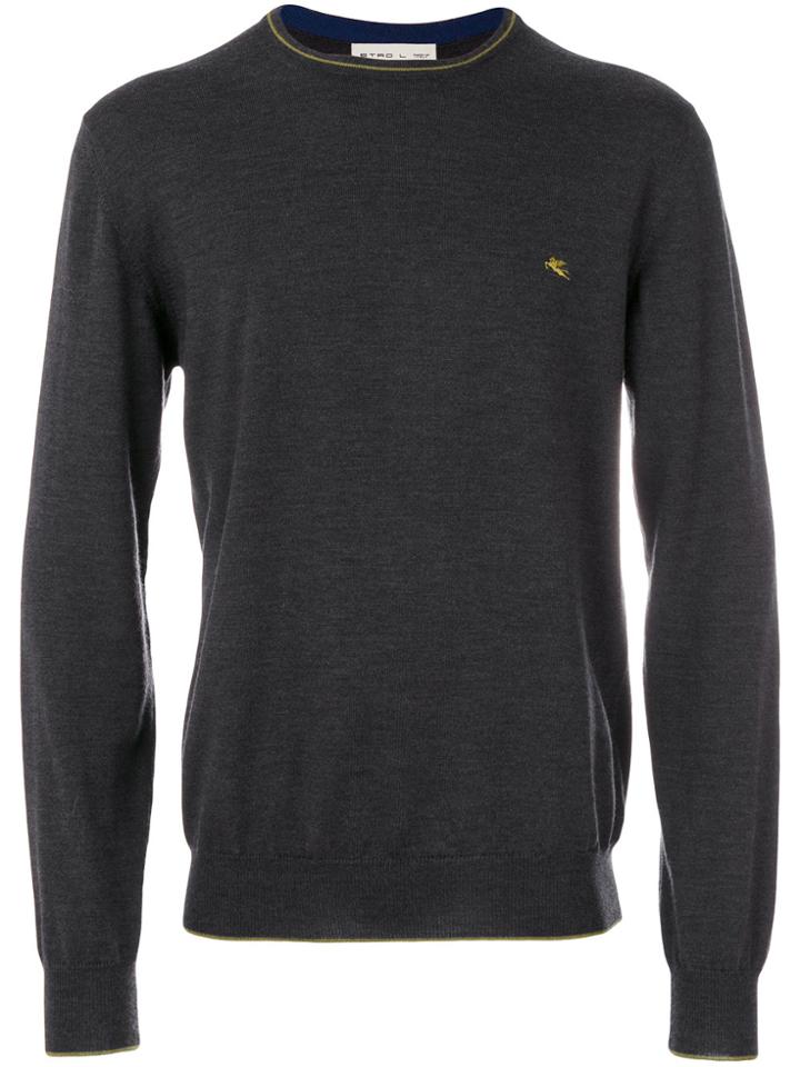 Etro Embroidered Logo Jumper - Grey