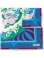 Emilio Pucci Printed Sequinned Foulard - Blue