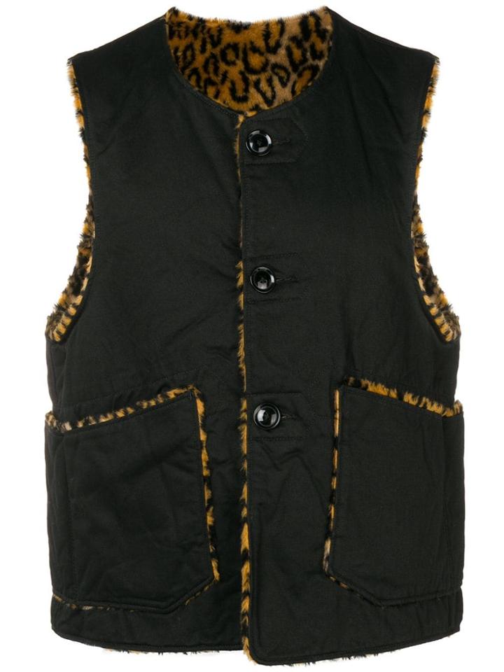 Engineered Garments Reversible Buttoned Vest - Black