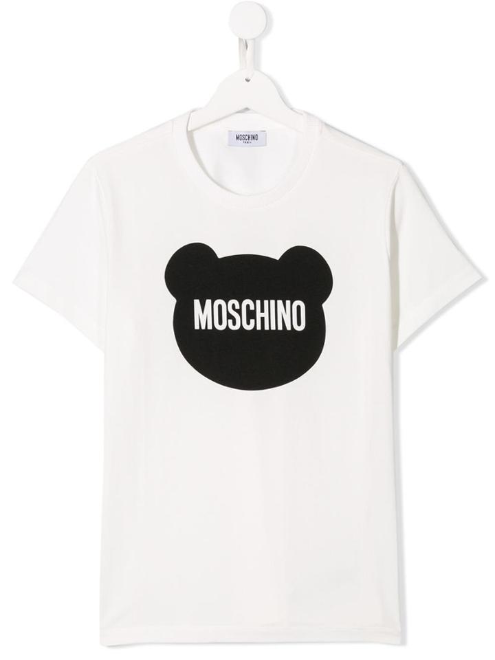 Moschino Kids Teen Logo Printed T-shirt - White