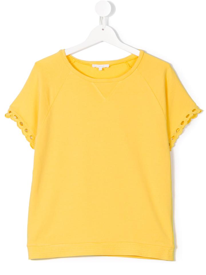Chloé Kids Teen Embroidered Detail T-shirt - Yellow & Orange