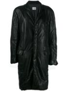 Giorgio Armani Pre-owned 1990's Crinkled Effect Coat - Black