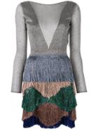 Missoni Sheer Panel Fringed Dress - Metallic