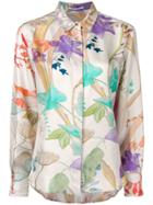 Agnona Floral Print Shirt - Neutrals