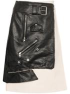 Alexander Mcqueen Leather Biker Jacket Skirt - Black