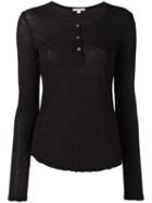 James Perse Henley T-shirt, Women's, Size: Ii, Black, Cotton