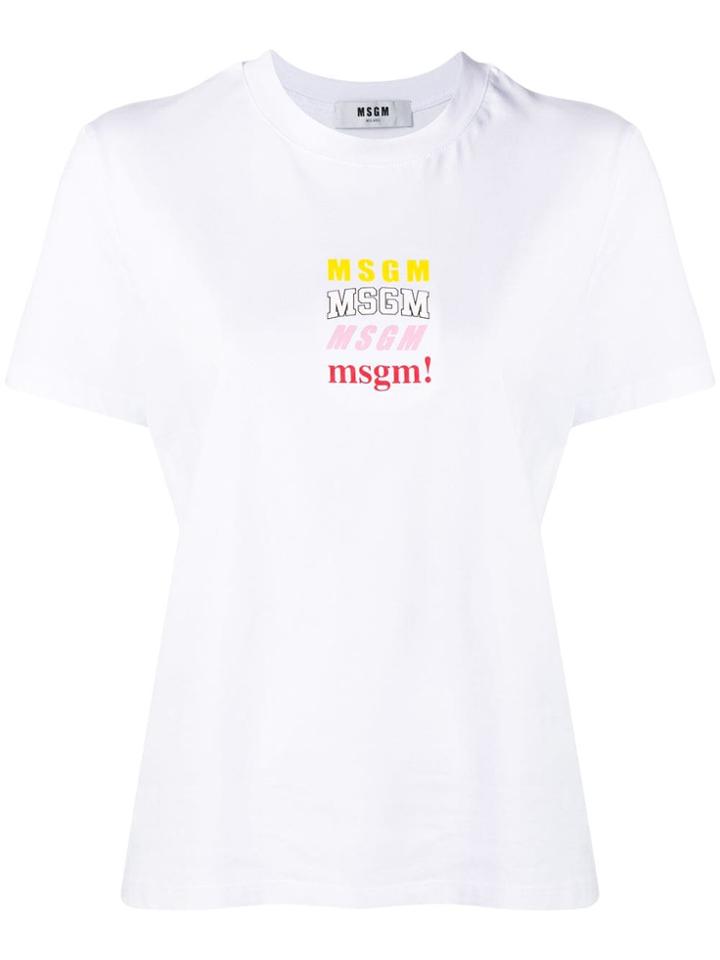 Msgm Logo Sweater - White