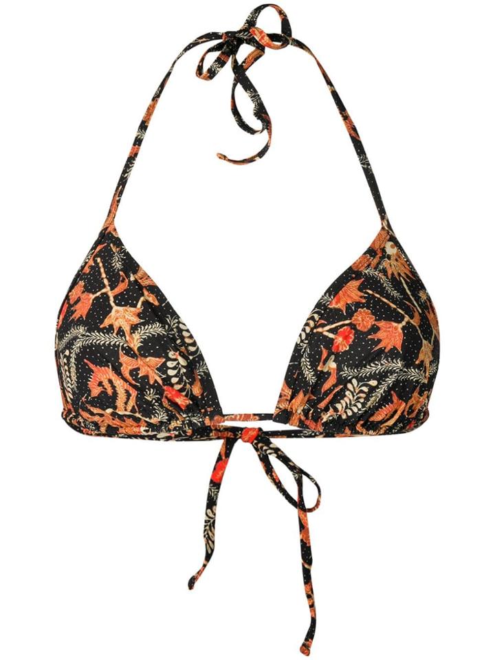 Isabel Marant Floral Print Bikini Top - Black