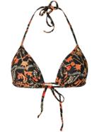 Isabel Marant Floral Print Bikini Top - Black