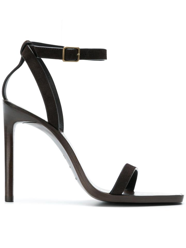 Saint Laurent Cut-out Detail Sandals - Brown