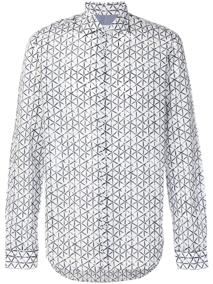 Manuel Ritz Print Button Down Shirt - White