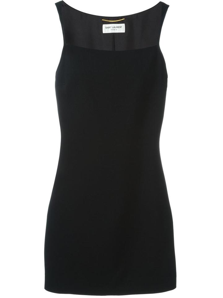 Saint Laurent Short Camisole Dress, Women's, Size: 38, Black, Silk/acetate/viscose